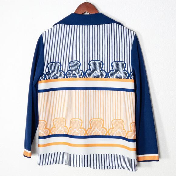 Sears Women's Cardigan Eclectic Grandpa Retro 70s Pattern Knit Open Front Size M - Picture 2 of 7